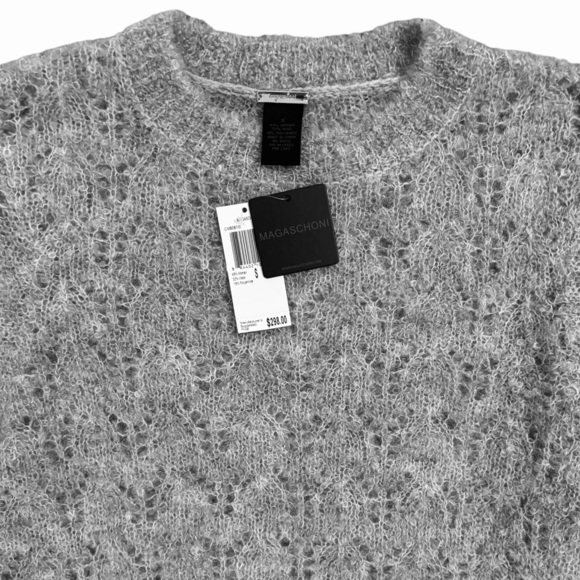 Magaschoni Women’s Small Gray Mohair Wool Blend Sweater Soft NWT - Picture 4 of 5